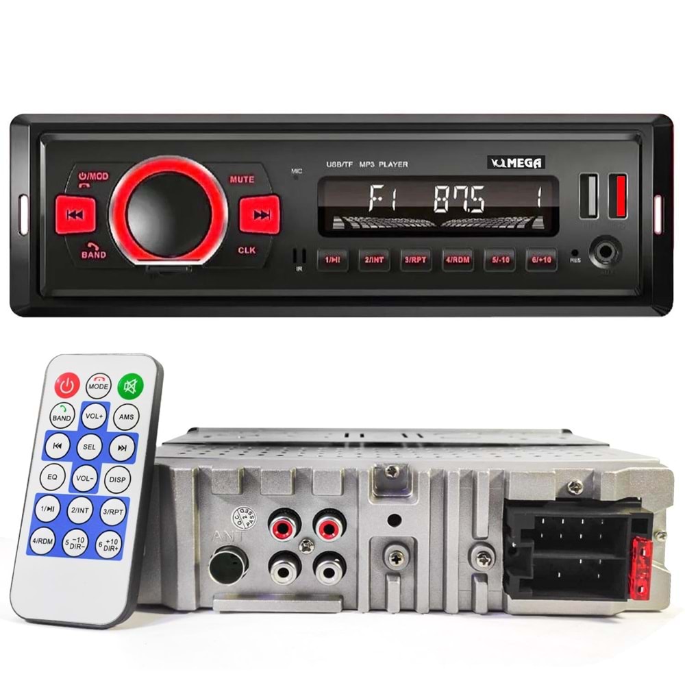 MEGA VM-102 Oto Teyp 4X50 Watt Bluetooth 2xUsb Sd Fm Aux