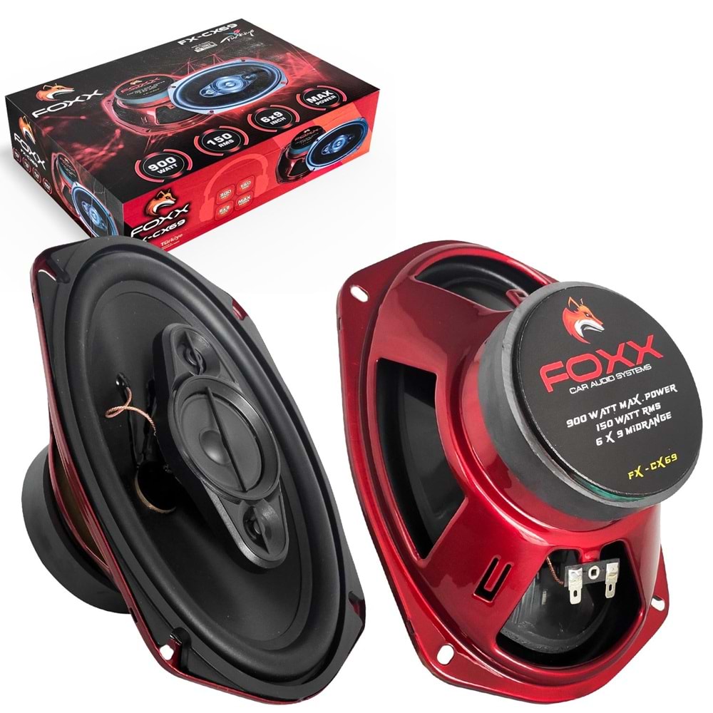FOXX FX-CX69 Oto Hoparlör Oval 6X9 İnç 900 Watt Tweeterli Kapaklı 2 Adet