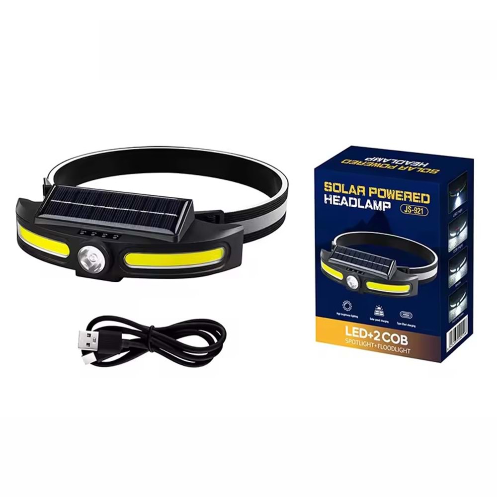 GOLD ORION OR-921 Solar Kafa Feneri Cob Led Şarjlı