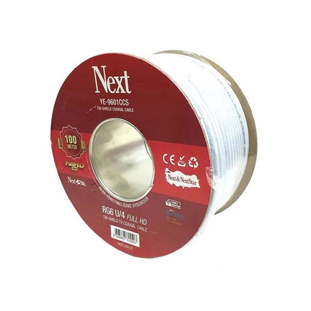 NEXT YE-9601AL RG 6-U/4 TRISHELD 100 METRE ANTEN KABLOSU