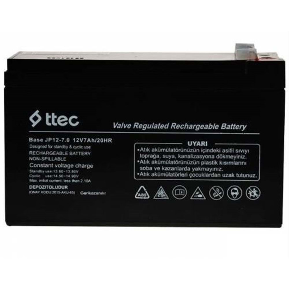TTECH 12V 7AH BASE BAKIMSIZ KURU AKÜ150 X 65 X 90 MM
