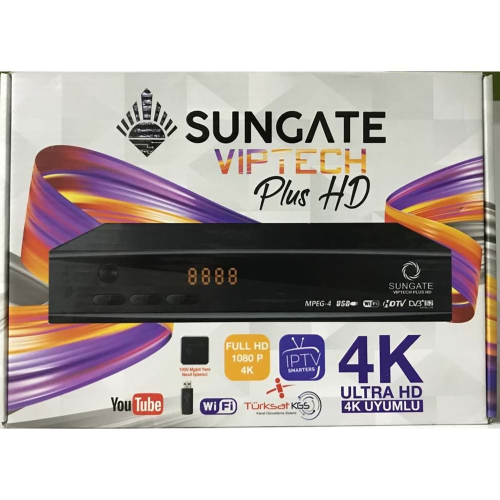 SUNGATE VİPTECH KASALI HD UYDU ALICISI HDMI-SCART