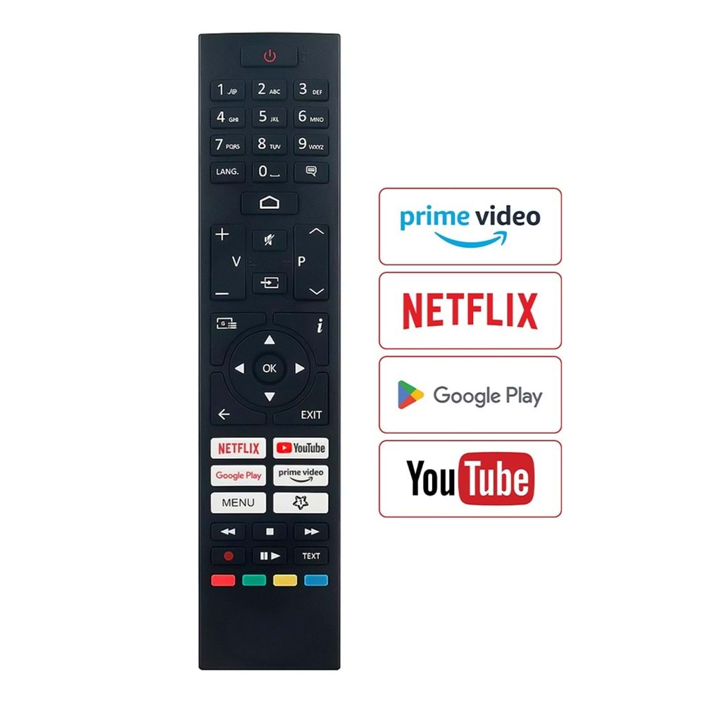 MUKE ML1150 TOSHIBA CT-8564 YOUTUBE PRIME VIDEO GOOGLE PLAY TUŞLU TV KUMANDA