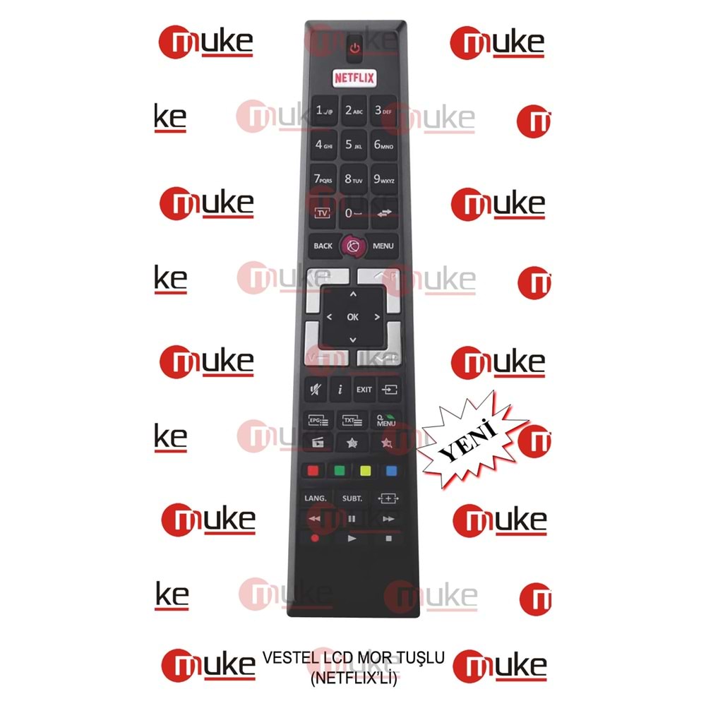 MUKE ML1133 VESTEL MOR TUŞLU NETFLIX Lİ SMART TV KUMANDASI