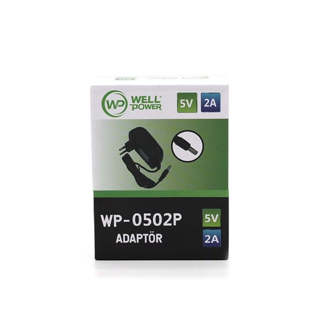 WELLPOWER WP-0502P 5 VOLT 2 AMPER PLASTİK KASA 5,5X2,5 MM