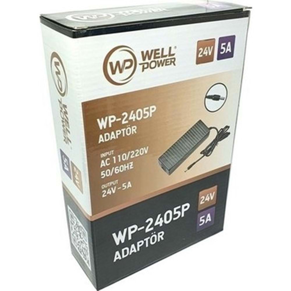 WELLPOWER WP-2405P 24V 5 AMPER PLASTİK KASA 5,5X2,5 MM