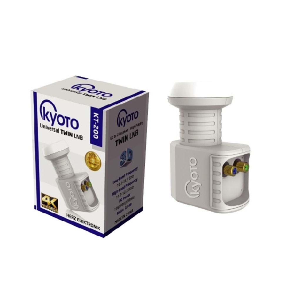 KYOTO KT-200 İKİLİ TWİN LNB 0,1dB FULL HD 4K 3D UYUMLU