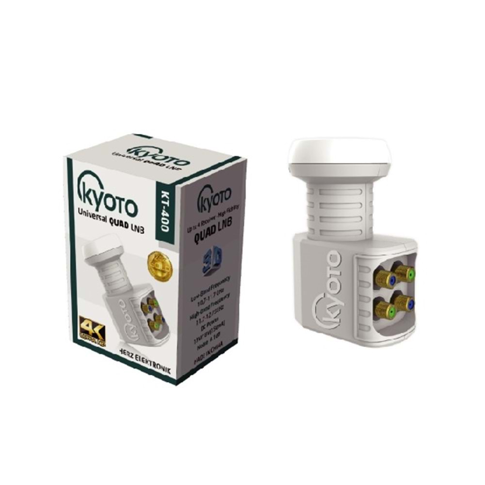 KYOTO KT-400 QUAD LNB 0,1dB FULL HD 4K 3D UYUMLU