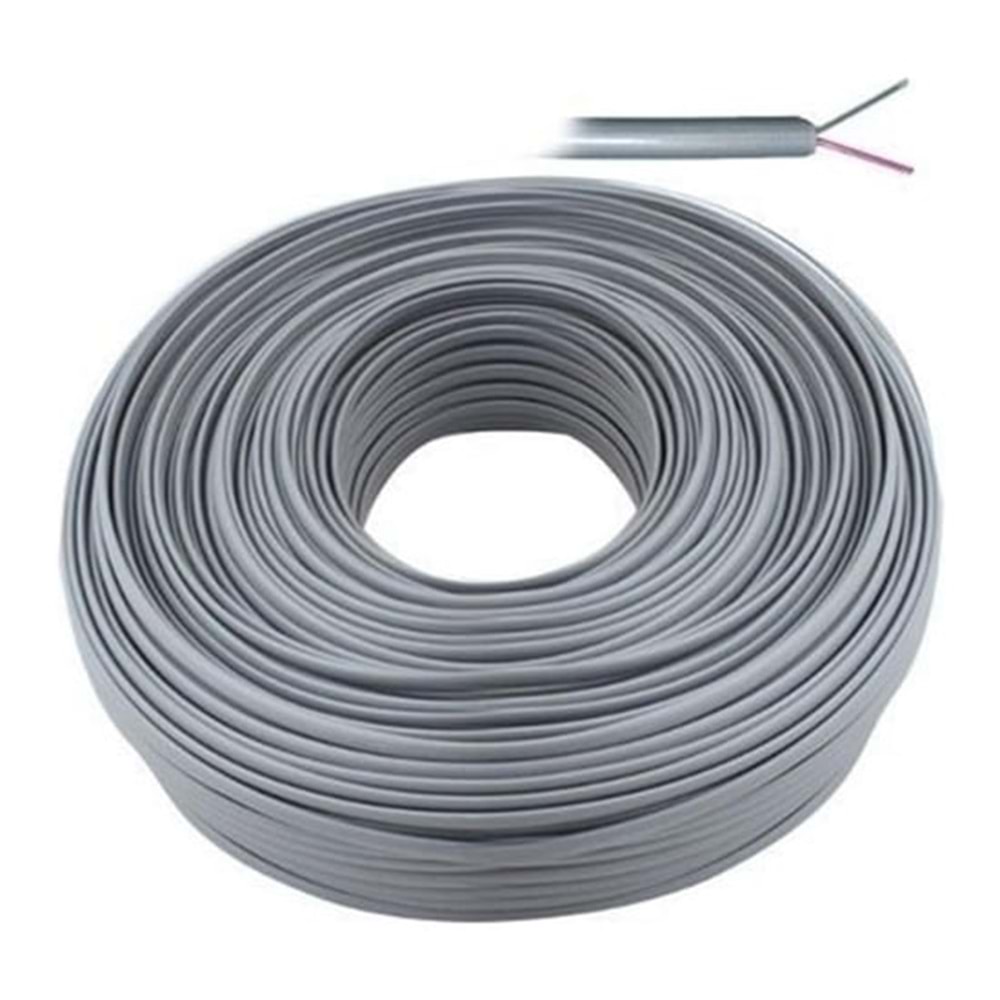HYTECH LN-TEL44 TELEFON KÖKEN KABLO 100 METRE 2 Lİ GRİ FLAT