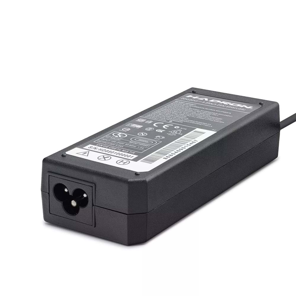 HADRON HD-8801 NOTEBOOK ADAPTÖR 20V 3,25A LENOVO İĞNELİ