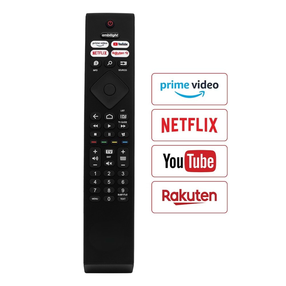 MUKE ML9868 PHILIPS AMBILIGHT-NETFLIX-PRIME VIDEO-YOUTUBE-RAKUTEN TV TUŞLU LED TV KUMANDA