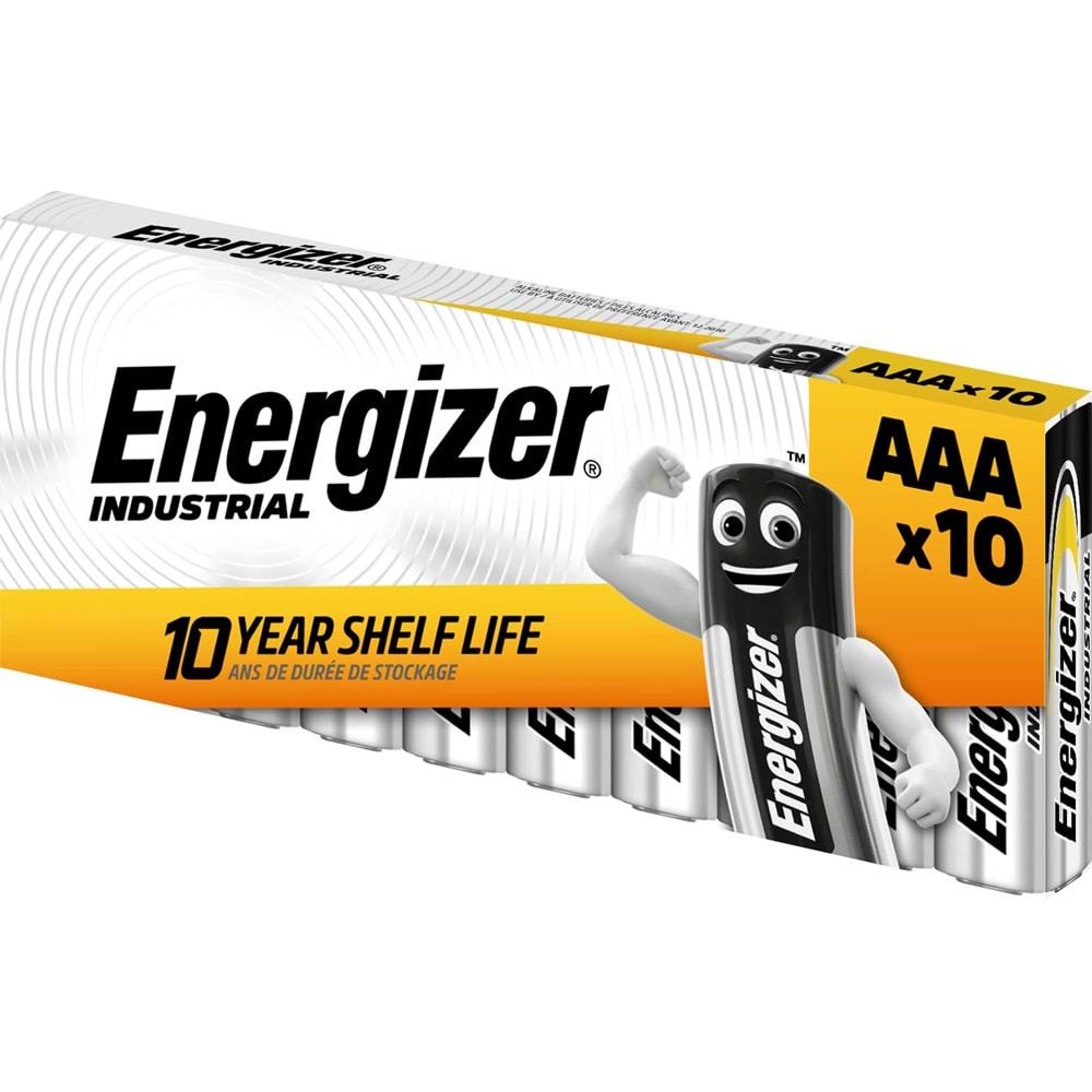 ENERGIZER INDUSTRIAL TİP AAA ALKALİN PİL 10 ADET LR03 1,5V