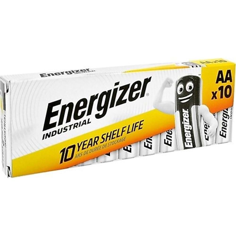 ENERGIZER INDUSTRIAL TİP AA ALKALİN PİL 10 ADET LR6 1,5V
