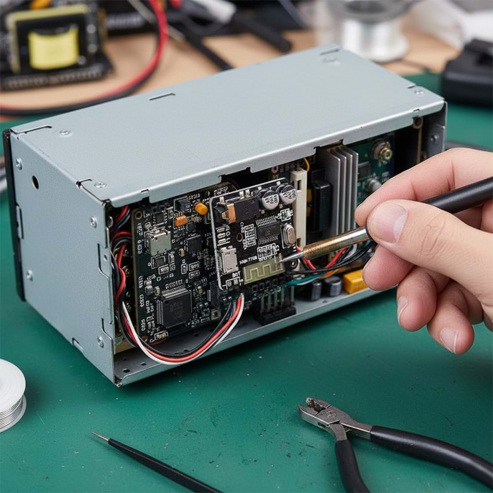 OTO TEYP BLUETOOTH 5.0 ÇEVİRİCİ KİTİ HARİCİ BATARYA DESTEKLİ ŞARJ MODÜLLÜ (30X30 MM)