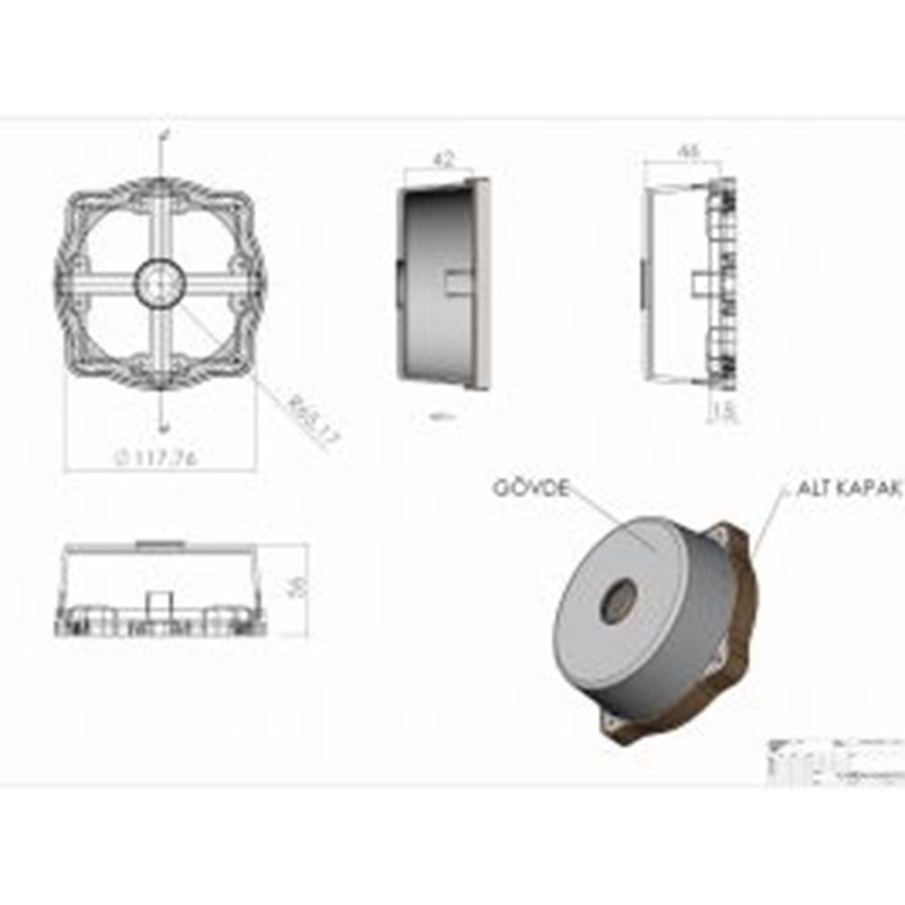 OEM TRK-113 YUVARLAK KAMERA MONTAJ BUATI BEYAZ (TABAN DAHİL)