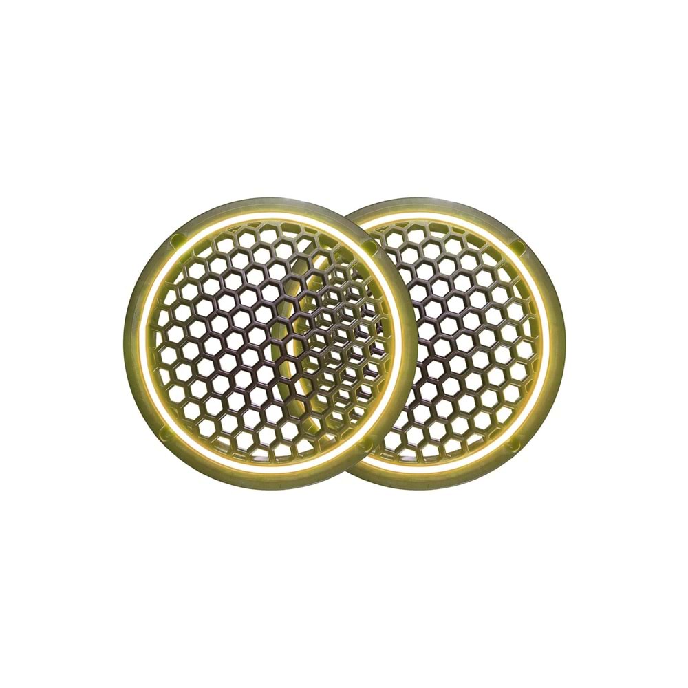 OEM 20CM HOPARLÖR KAPAĞI AMBER NEON LEDLİ (2 ADET)