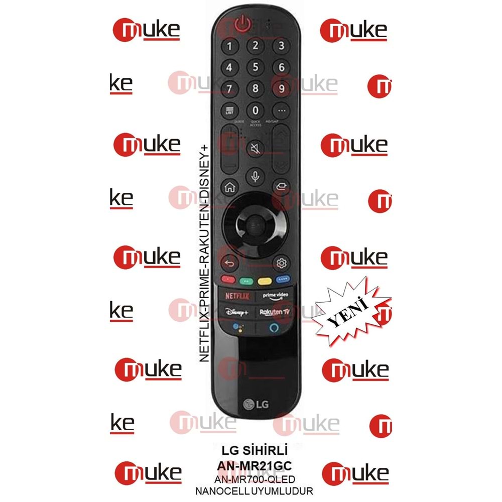 MUKE ML9899S LG MAGIC AN-MR21GC-NETFLIX PRIME-RAKUTEN-DISNEY+ TUŞLU SMART TV KUMANDASI ( SES KOMUTLU )