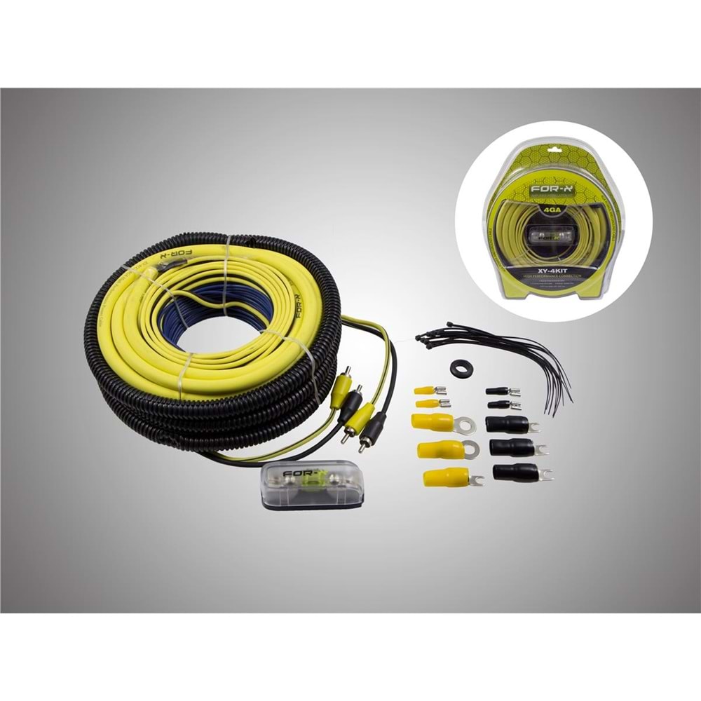 FOR-X XY-4KIT 4,5MT 4GA OTO ANFİ SET KABLO