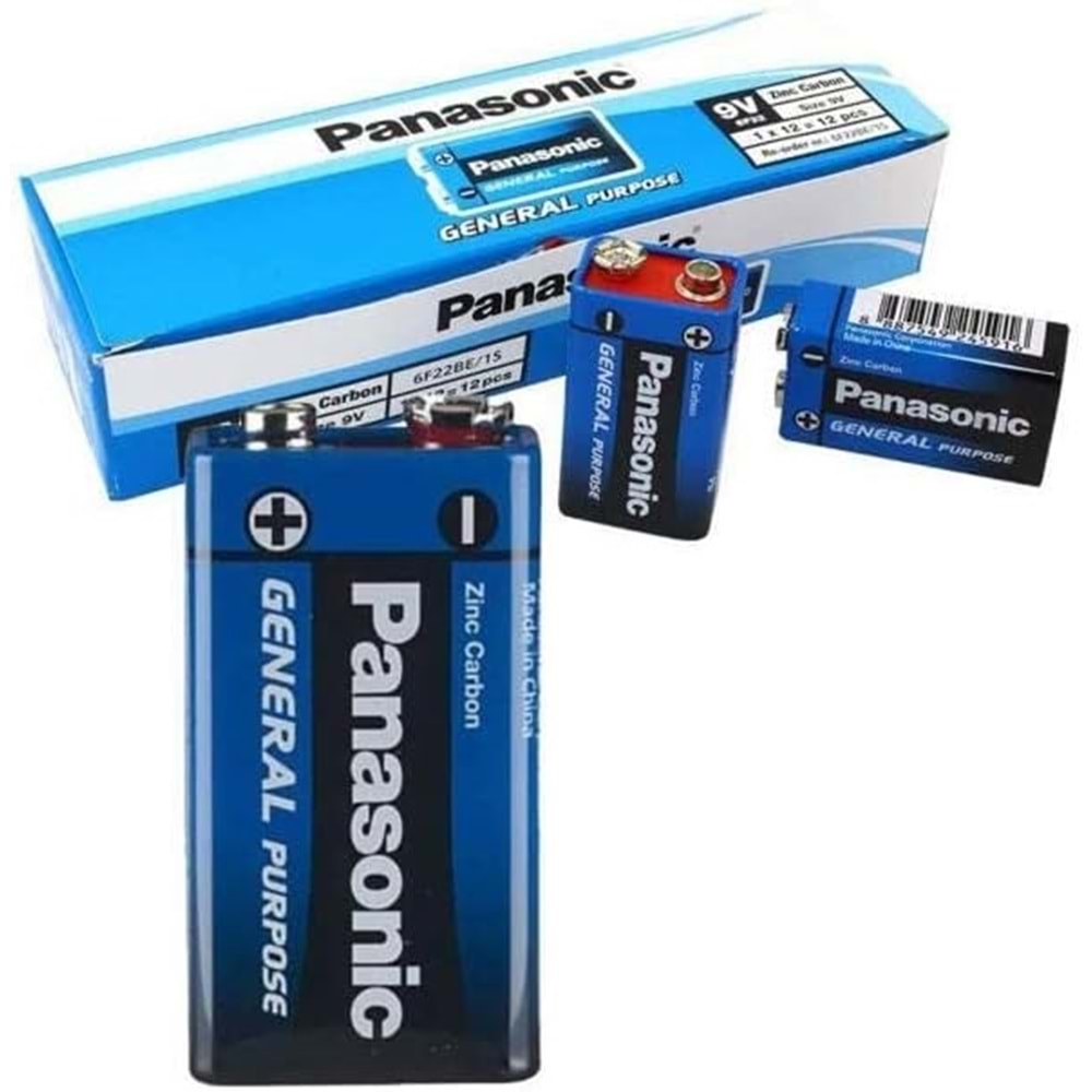 PANASONIC GENERAL PURPOSE 9V 12'Lİ PAKET PİL