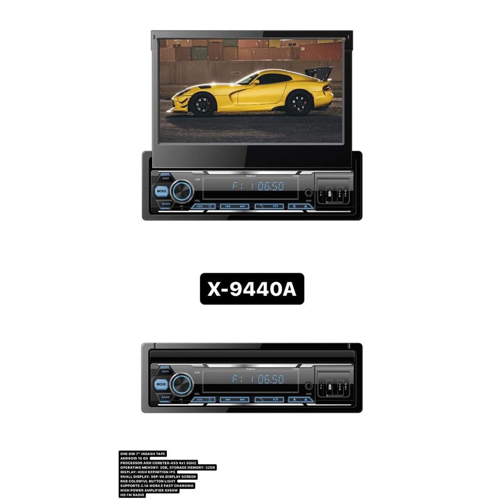 FOR-X X-9440A INDASH OTO TEYP 2GB RAM / 32GB ROM 7