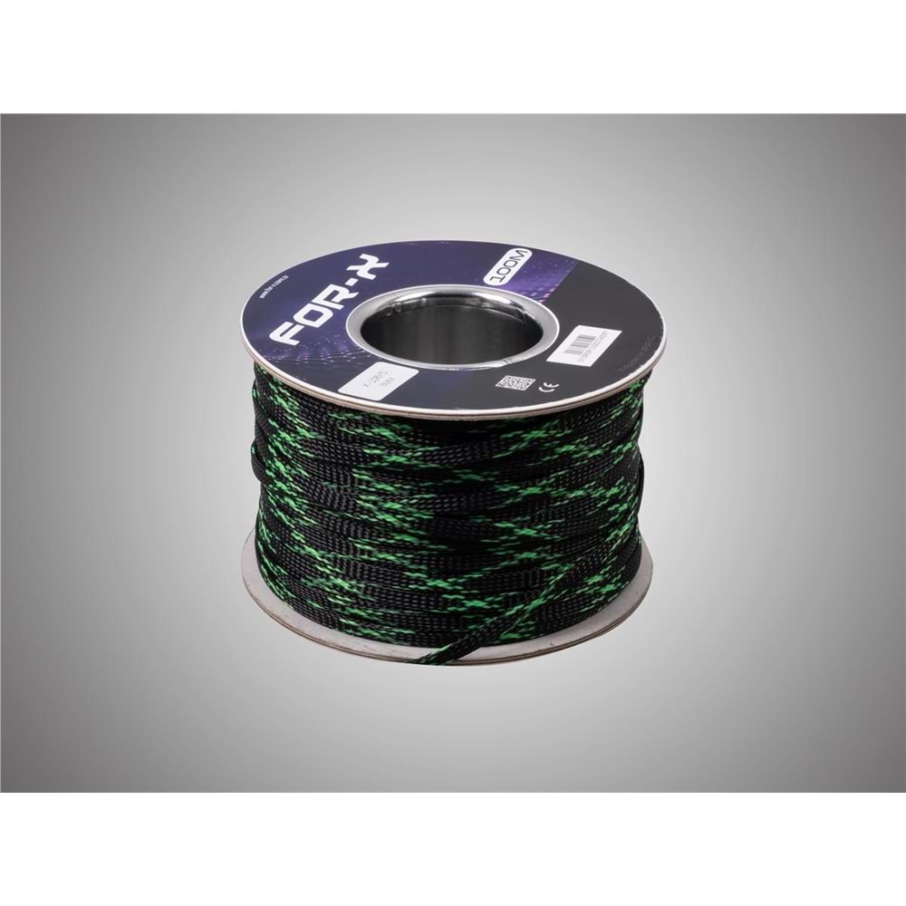 FOR-X X-106YS 6mm KABLO ÇORABI YEŞİL-SİYAH 100M