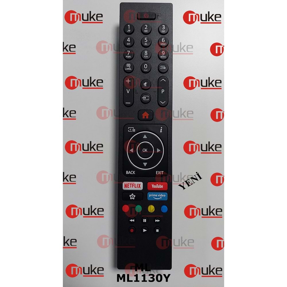 MUKE ML1130Y VESTEL REGAL NETFLIX YOUTUBE TUŞLU Led Tv Kumandası