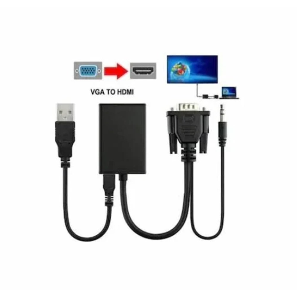 OEM FHD0705 VGA - HDMI Çevirici Ses+USB Beslemeli