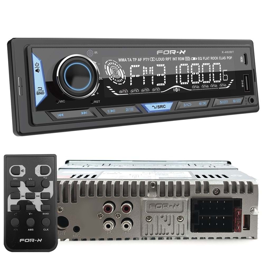 FOR-X X-402BT OTO TEYP BLUETOOTH 5.1 MAX POWER 60Wx4CH
