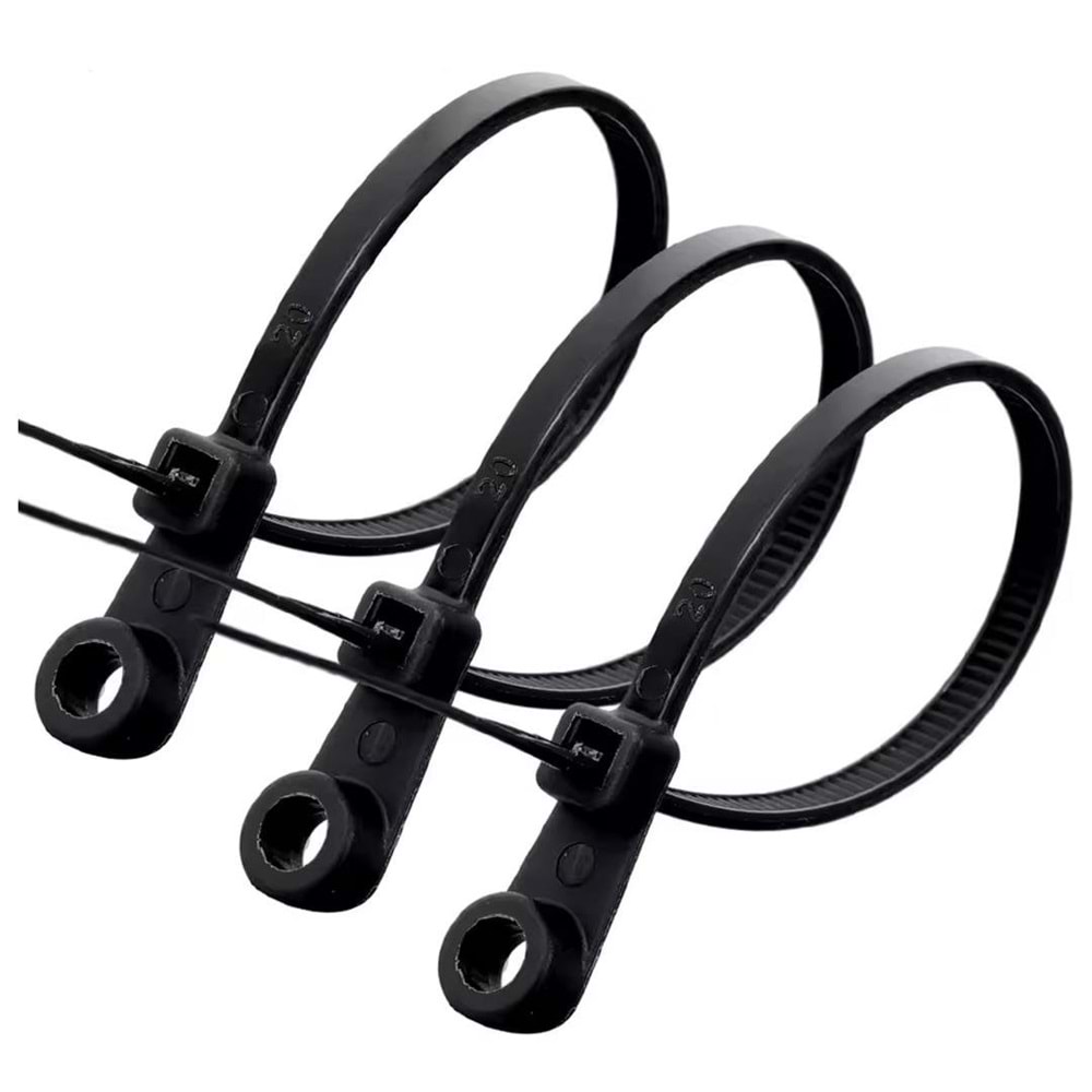 OEM 2.5X100mm Vida Delikli Kablo Bağı SİYAH (Vida Dahil Değildir) (100LÜ PAKET )