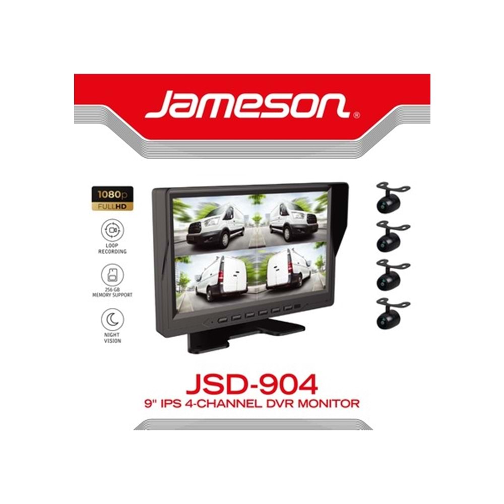JAMESON JSD-904 ARAÇ İÇİ DVR KAYIT CİHAZI 4 KAMERA DAHİL SET