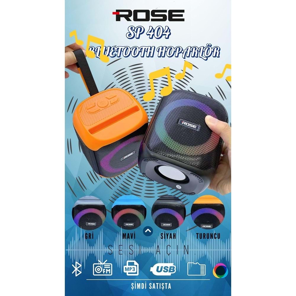 ROSE SP-404 USB/AUX/TF/TYPE-C ŞARJLI MÜZİK KUTUSU