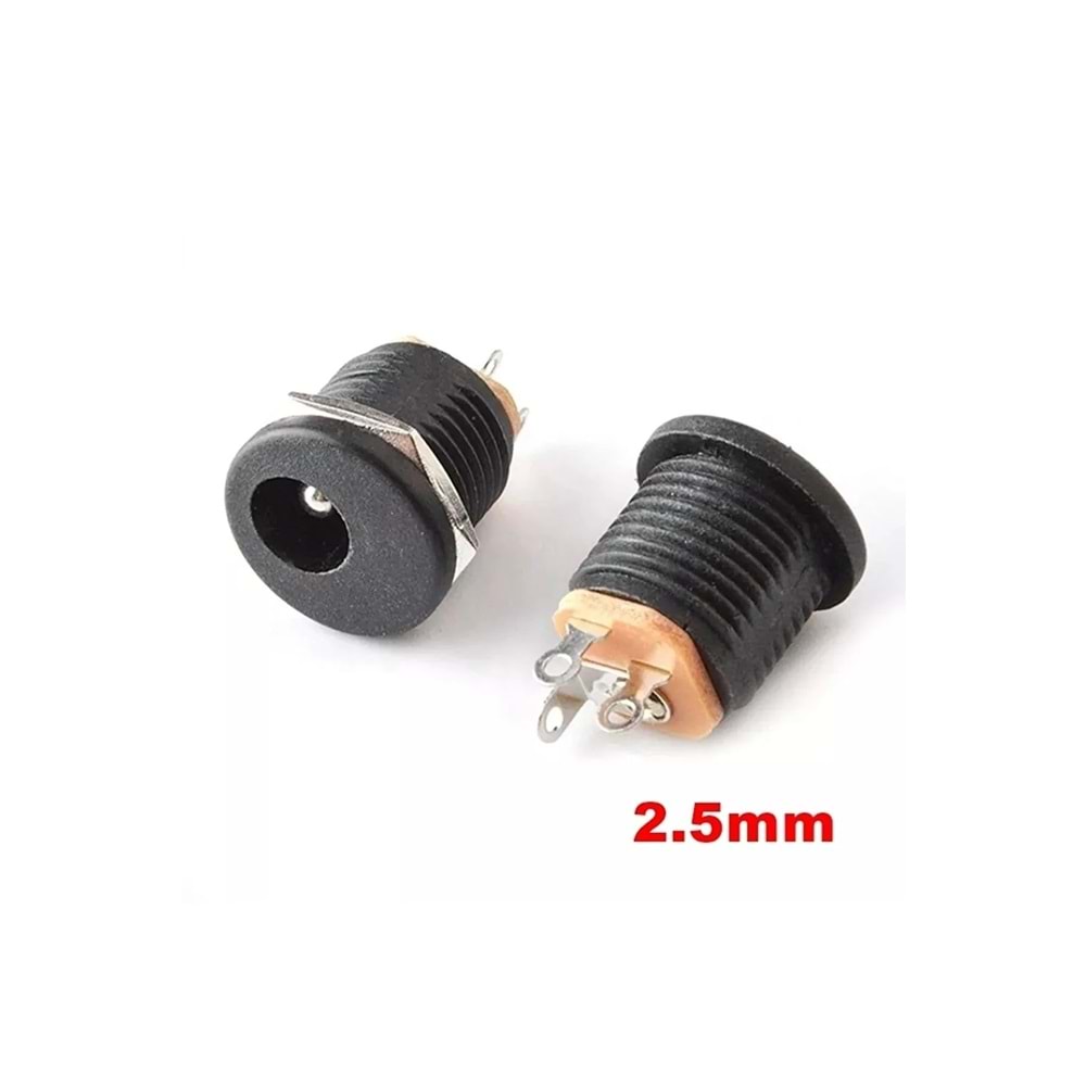 OEM 5,5mmX2,5mm ŞASE SOMUNLU PLASTİK SOKET