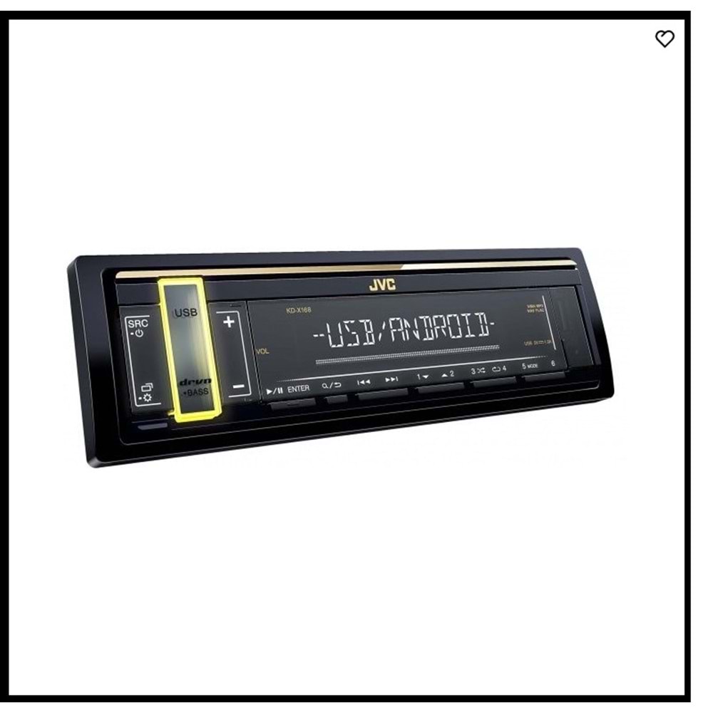 JVC KD-X168M 13 BAND EQ RENKLİ TUŞLAR FLAC USB AUX 3 AMFİ ÇIKIŞI OTO TEYP