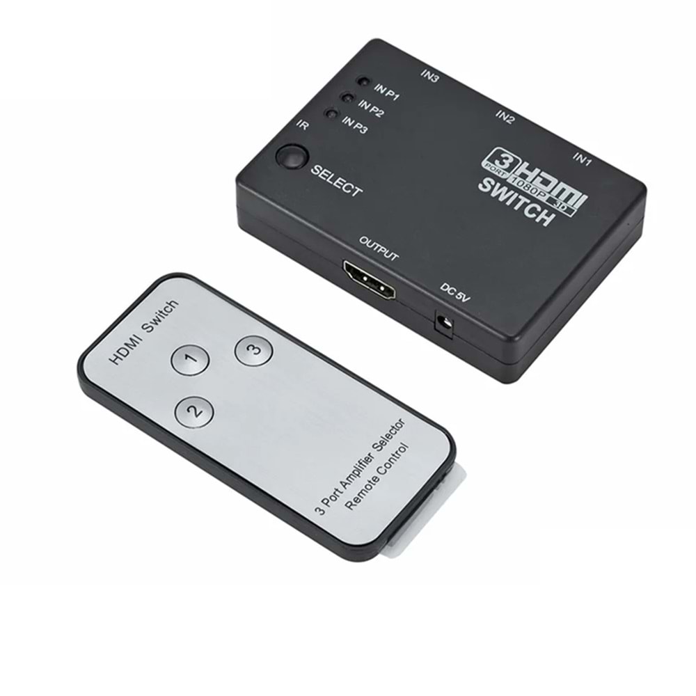 HDMI Switch 3 Giriş 1 Çıkış Kumandalı FHD3-1
