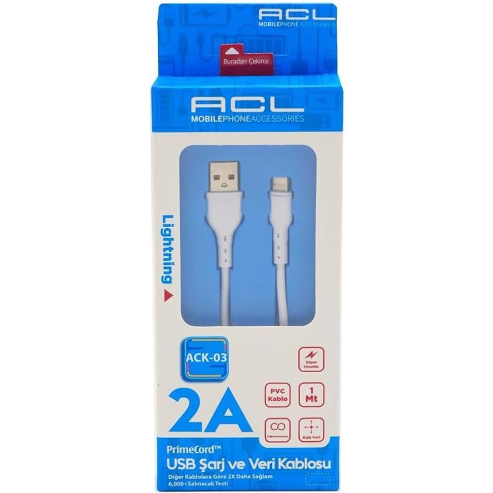ACL İPHONE HIZLI VERİ VE ŞARJ KABLOSU ACK-03