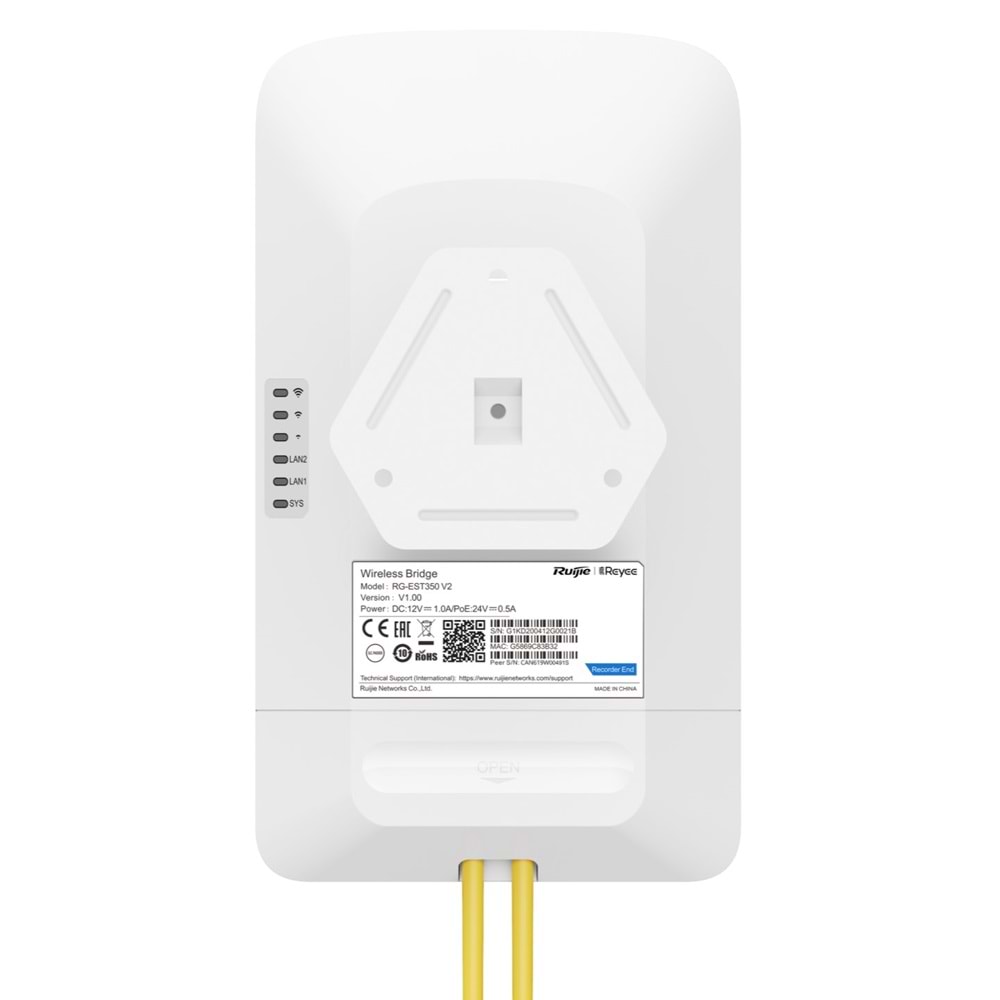 RUIJIE REYEE RG-EST350 V2 867MBPS 2x2MIMO 20DBI 5GHz OUTDOOR 2 Lİ PAKET ACCESS POINT