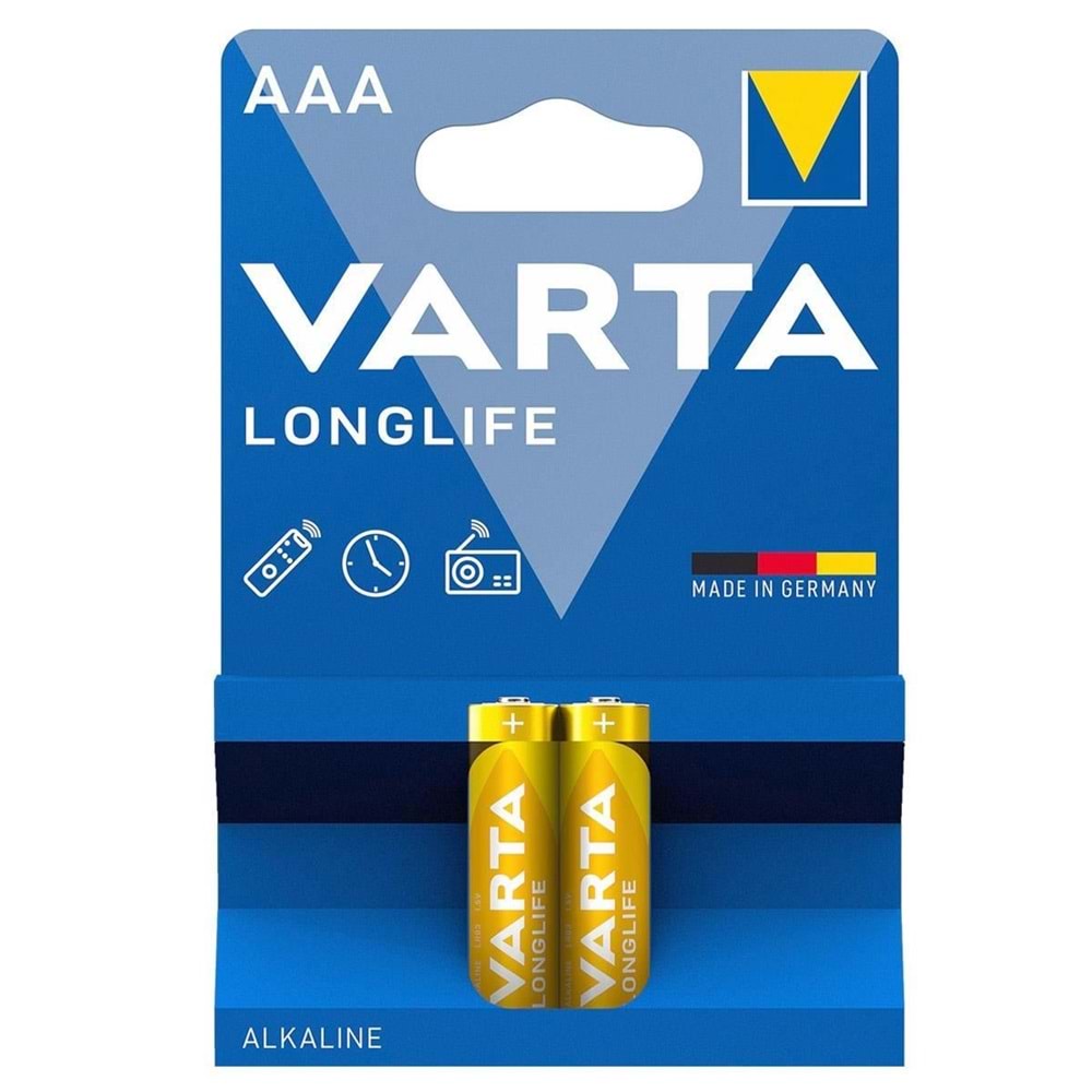 Varta 4103 Longlife AAA İnce Kalem Alkalin Pil 2li Blister