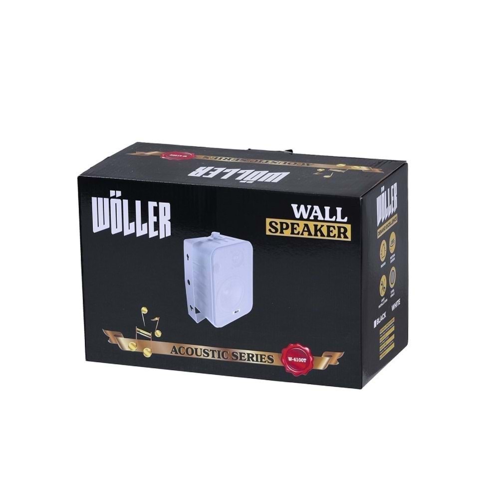 Wöller W-4100T Beyaz 4” Hat Trafolu Duvar Hoparlörü / 100 Watt Max. / 8 Ohm / 210*135*113 mm