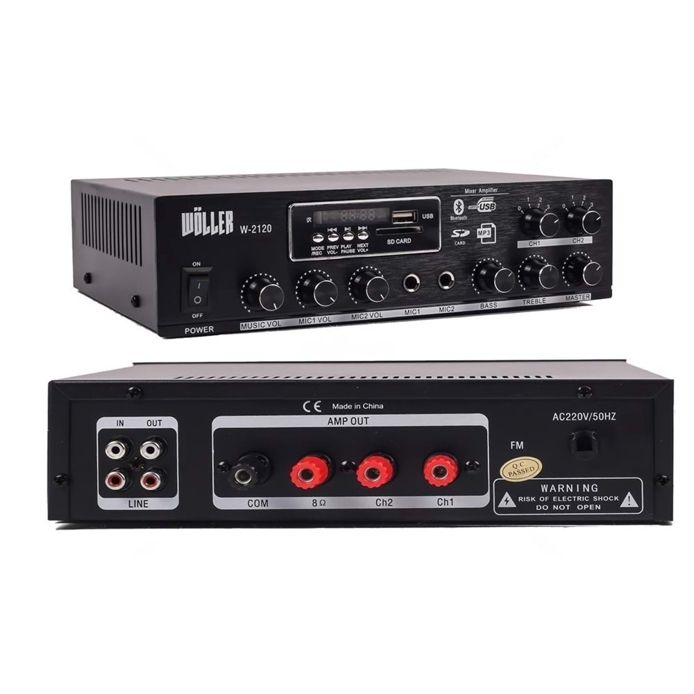 WÖLLER W-2120 2 BÖLGELİ 100 WATT HAT TRAFOLU ANFİ