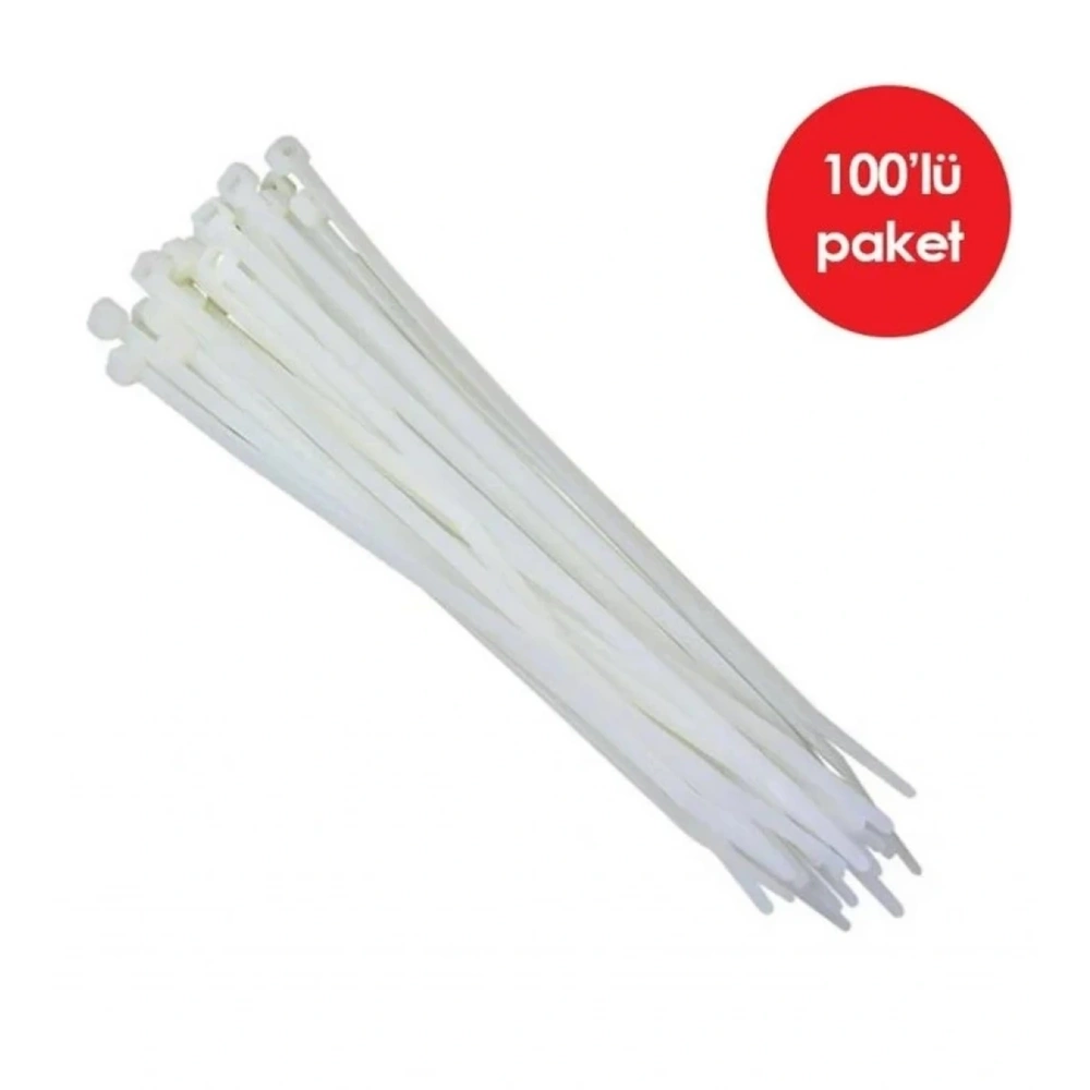 IŞILDAR 3,6X300MM BEYAZ PLASTİK KABLO BAĞI (100LÜ PAKET )
