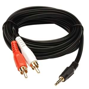 KABLO 2RCA AUX 3.5MM STEREO 10MT GOLD HADRON HD-4409