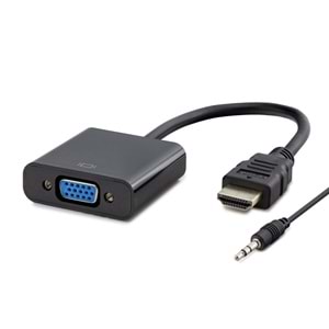ÇEVİRİCİ HDMI TO VGA + AUDIO SİYAH HADRON HDX-2019
