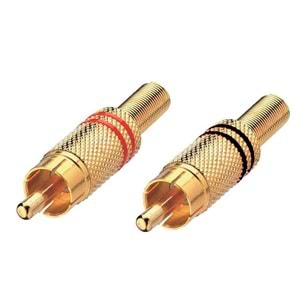 RCA FİŞ ERKEK METAL GOLD (2 ADET) SİYAH KIRMIZI