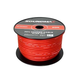 SOUNDMAX SX-PC8GA Oto Anfi Power Kablo 8GA 50 Metre