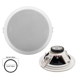 FULLY K-1421H Alçıpan Tavan Hoparlör 16cm 10 Watt Beyaz