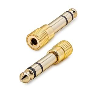 ÇEVİRİCİ JACK 6,3MM ERKEK TO 3,5MM DİŞİ METAL GOLD HADRON HDX-1264