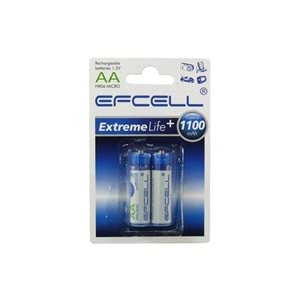 ŞARJLI PİL AA KALEM 1100MAH (2 ADET) Nİ-MH EFCELL HR-06