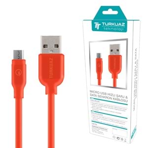 ŞARJ KABLO MICRO 2,4A BEYAZ 125CM TURKUAZ