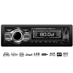 OTO TEYP 4X50W USB/SD/UK/ESP/FM ISO SOKETLİ MEGA MG-762F