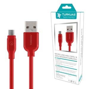 ŞARJ KABLO MICRO 2,4A KIRMIZI 100CM TURKUAZ
